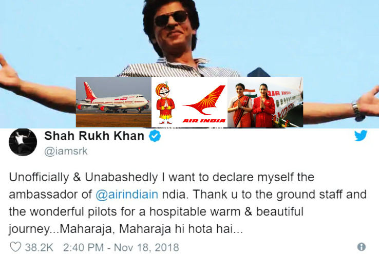 Air Indias New Brand Ambassador To Be Shahrukh Khan Hello Travel Buzz 3192